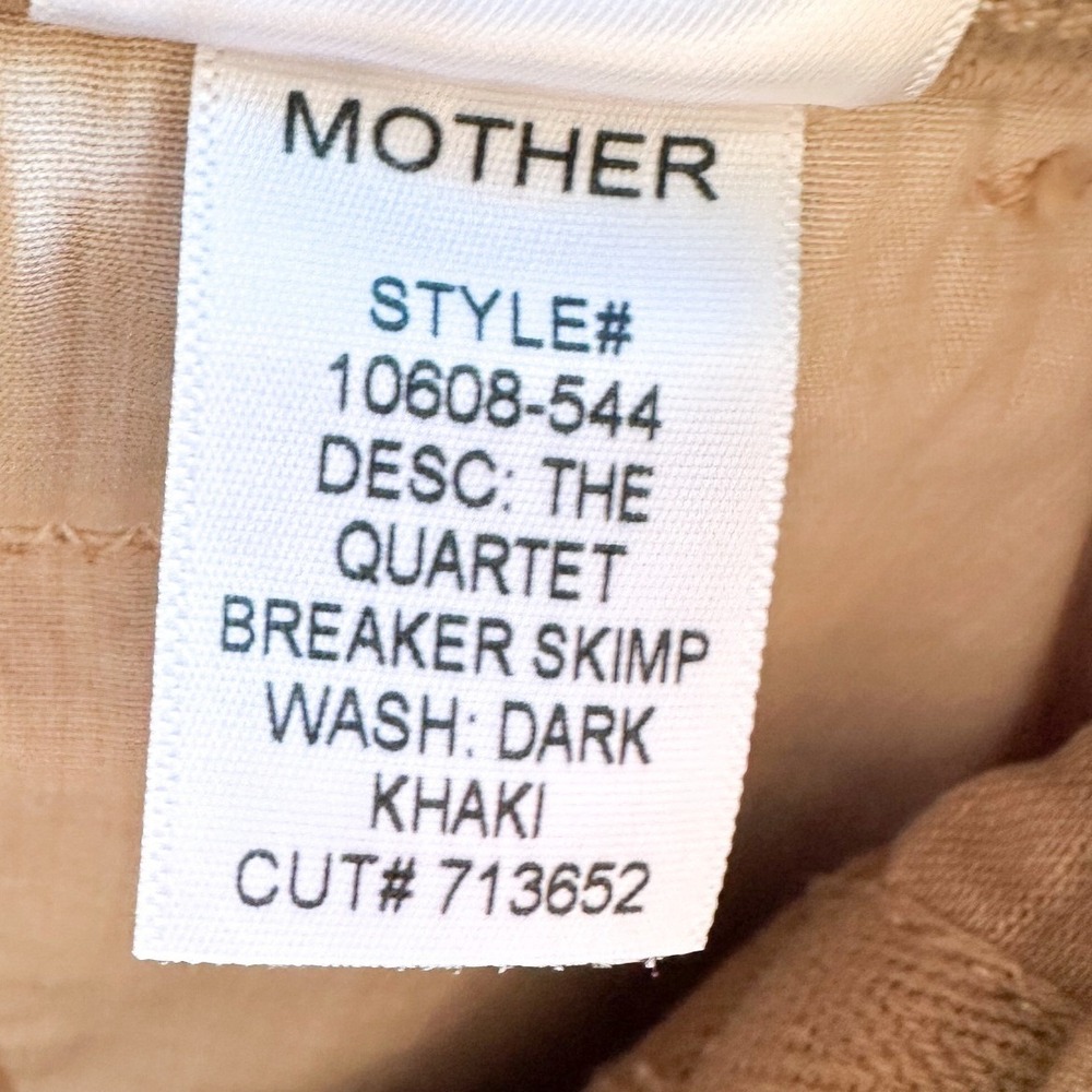 Mother Superior The Quartet Breaker Skimp Dark‎ Khaki Wide Leg Jeans Size 33 - Picture 5 of 6